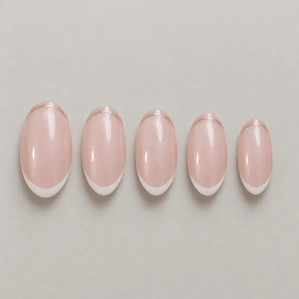 Tip rosa con dettagli oro rosa — Cinque tip separate disposte in fila